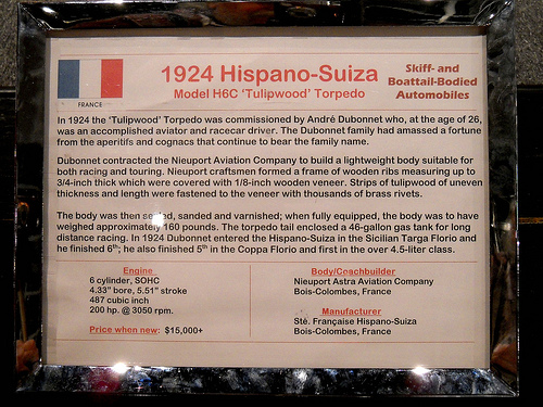 Torpille Hispano Suiza Modèle H6C Tulipwood